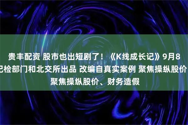 贵丰配资 股市也出短剧了！《K线成长记》9月8日上线 由纪检部门和北交所出品 改编自真实案例 聚焦操纵股价、财务造假