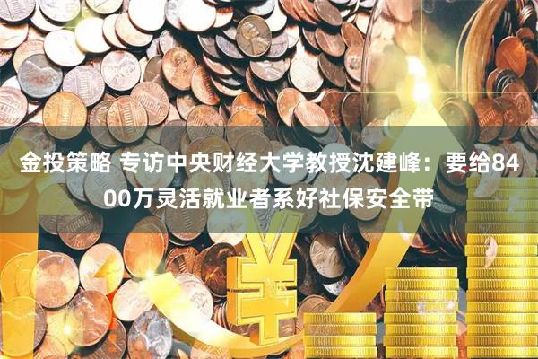 金投策略 专访中央财经大学教授沈建峰：要给8400万灵活就业者系好社保安全带