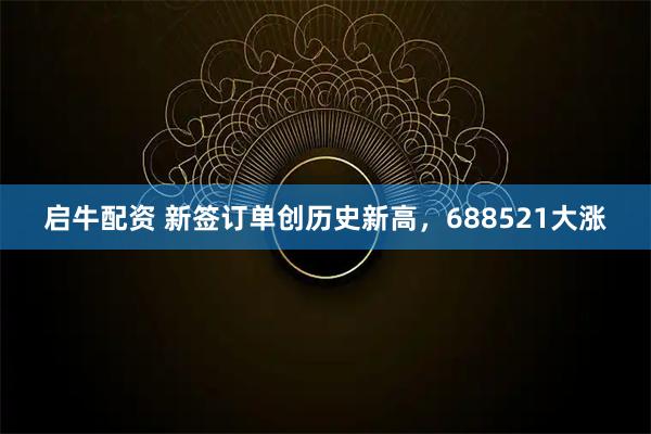 启牛配资 新签订单创历史新高，688521大涨